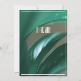 Pale Green Leaf Plant Thank You Flat Card