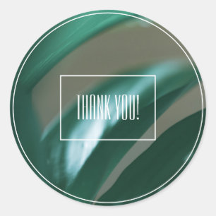 Pale Green Leaf Plant Thank You Sticker