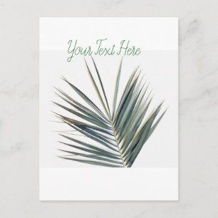 Pale green leaf postcard