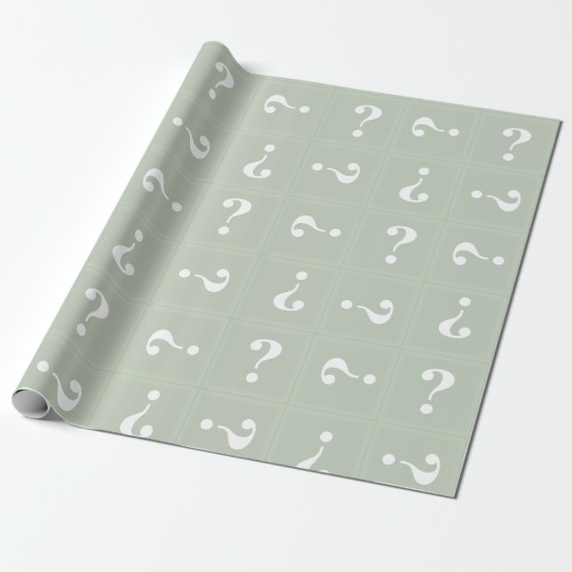 Pale green mystery wrapping paper (Unrolled)