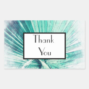 Pale Green Palm Thank You Wedding Gift Sticker