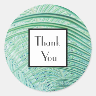 Pale Green Palm Thank You Wedding Gift Sticker
