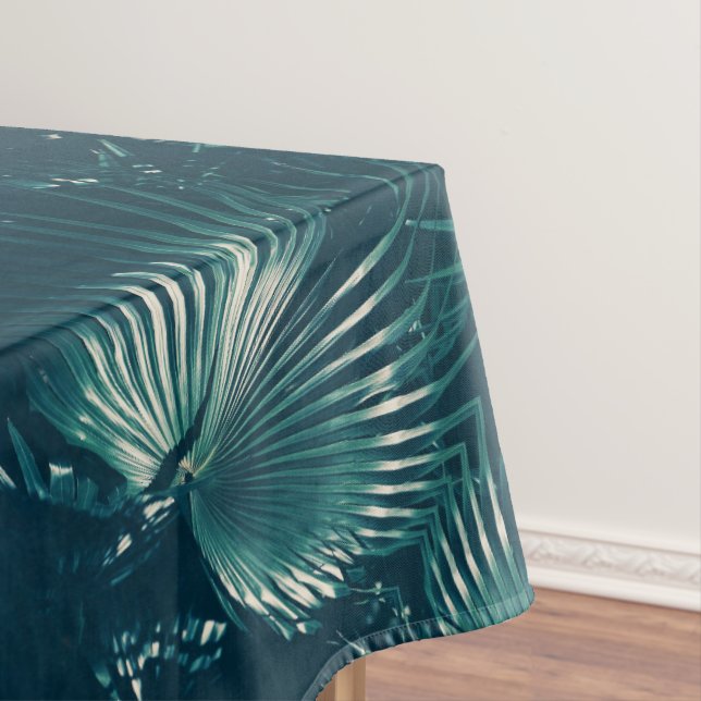 Pale Green Palm Tree Leaf Tablecloth (In Situ)