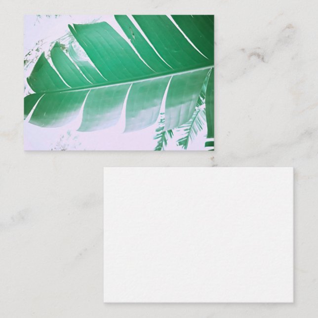 Pale Green Pastel Banana Tree Leaf Enclosure Card (Front/Back)