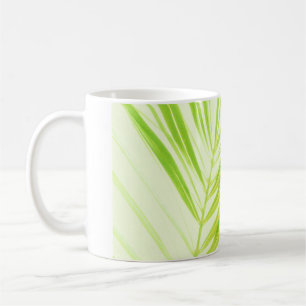 Pale Green Pastel Palm Leaves Coffee Mug