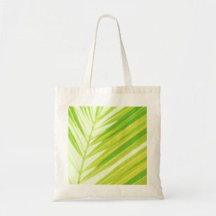 Pale Green Pastel Palm Leaves Tote Bag