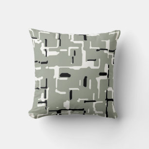 Pale Green Pink Black White Modern Cushion