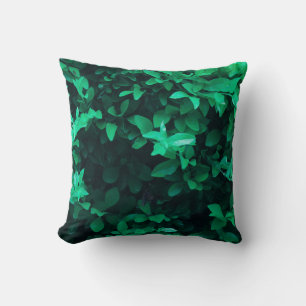 Pale Green Plant Leaves Throw Pillow Cushion
