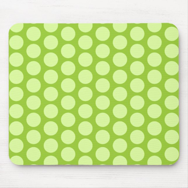 Pale Green Polka Dots Mouse Mat (Front)