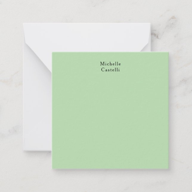 Pale Green Professional Unique Classic Your Name Card (Front)