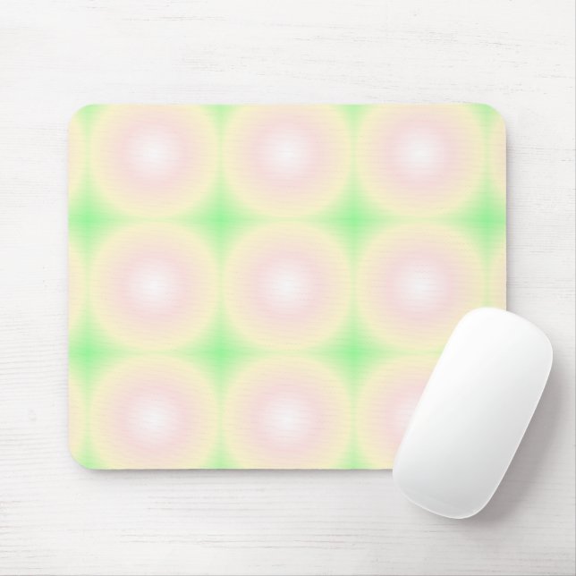 Pale Green Rose White 3D Optical Gradient Pattern Mouse Mat (With Mouse)