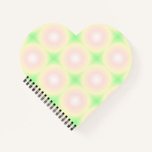 Pale Green Rose White 3D Optical Gradient Pattern Notebook