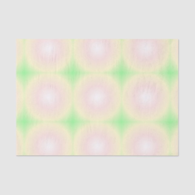 Pale Green Rose White 3D Optical Gradient Pattern Tissue Paper (Front)