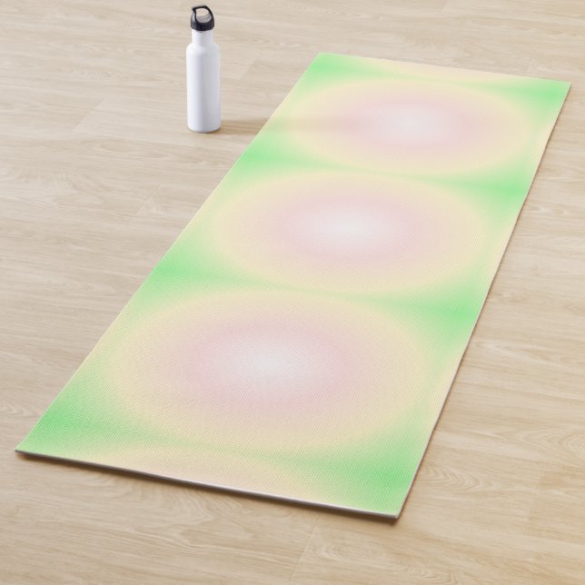 Pale Green Rose White 3D Optical Gradient Pattern Yoga Mat (In Situ)