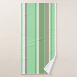 Pale green stripes bath towel
