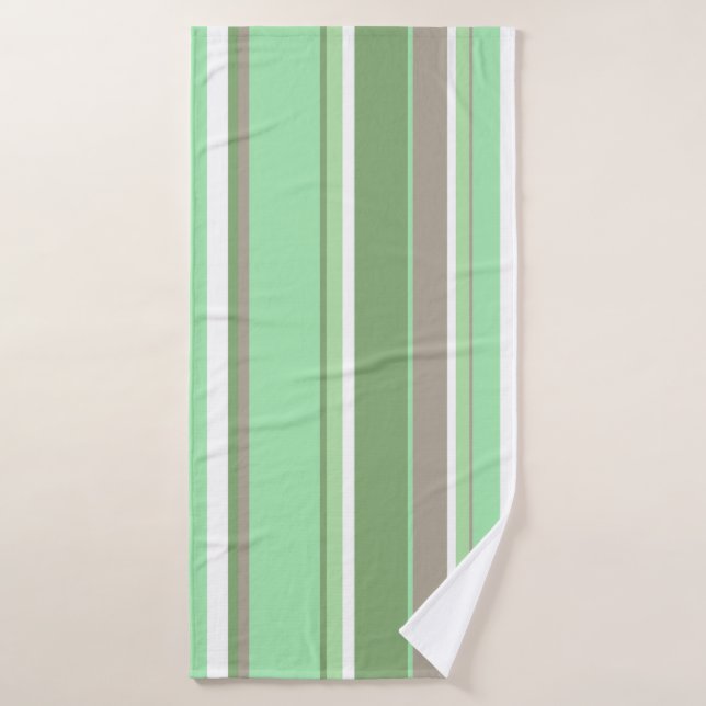 Pale green stripes bath towel (Bath Towel)