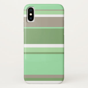 Pale green stripes iPhone x case
