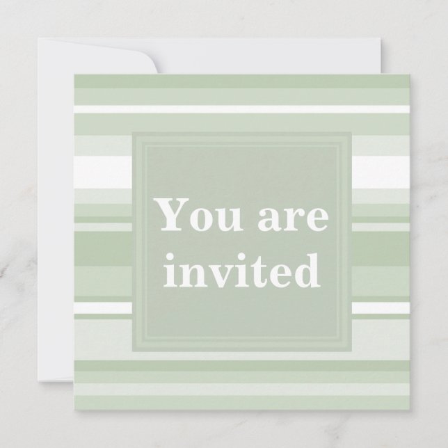 Pale green stripes invitation (Front)