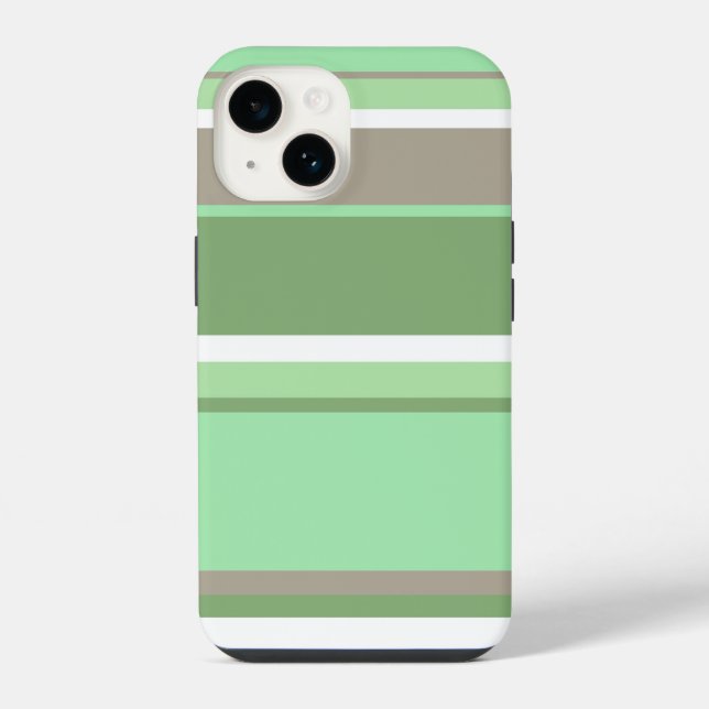 Pale green stripes iPhone case (Back)