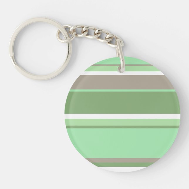 Pale green stripes key ring (Front)