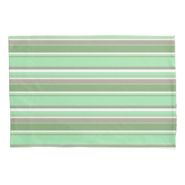 Pale green stripes pillowcase (Front)