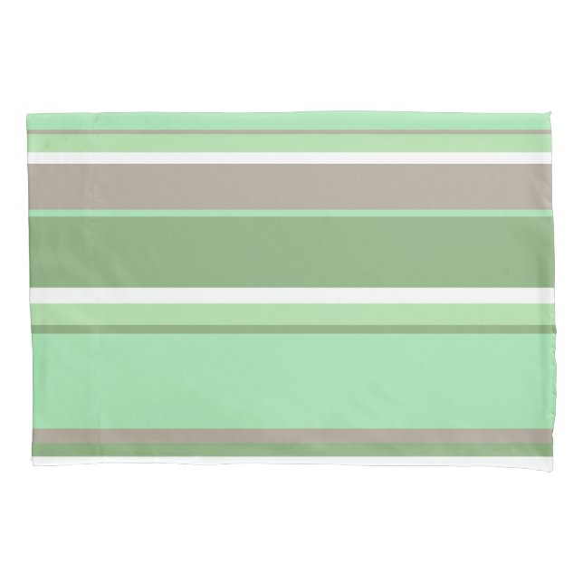 Pale green stripes pillowcase (Front)