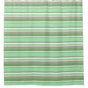 Pale green stripes shower curtain