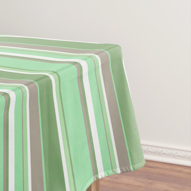 Pale green stripes tablecloth (In Situ)