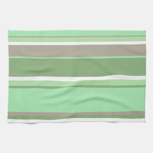 Pale green stripes tea towel