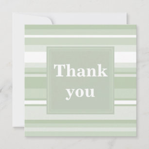 Pale green stripes thank you card
