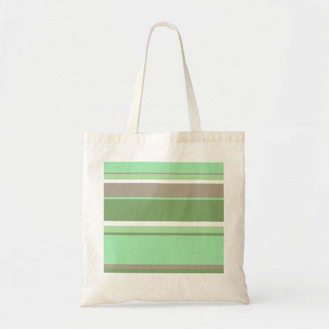 Pale green stripes tote bag (Front)