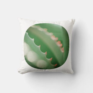 Pale Green Succulent Plant Throw Pillow Cushion
