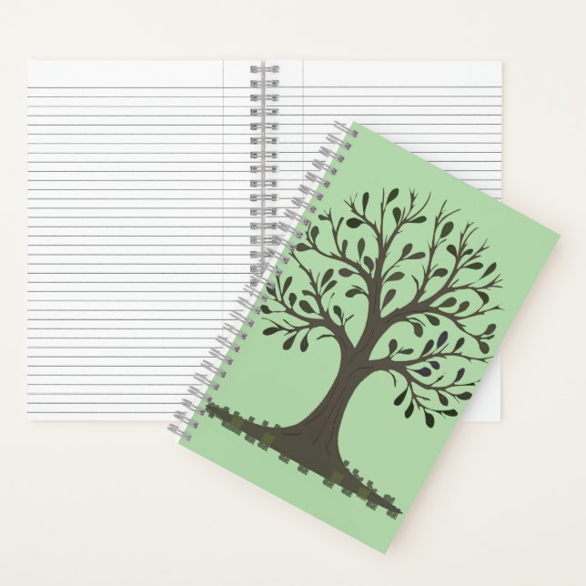 🌳 Pale Green Tree of Life Spiral Notebook (Inside)