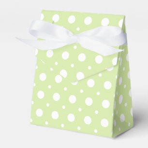 Pale green, white polka dot pattern wedding favour box