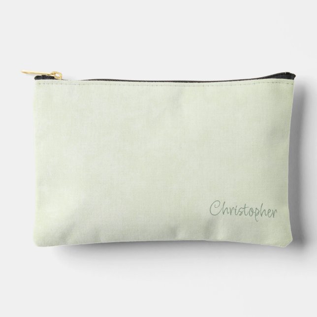 Pale Green with Name Accessory Pouch (Front)