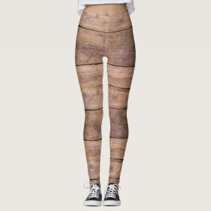 Pale Green, Wood Plank Leggings