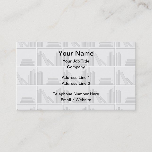 Pale Grey Books on Shelf. Business Card (Front)
