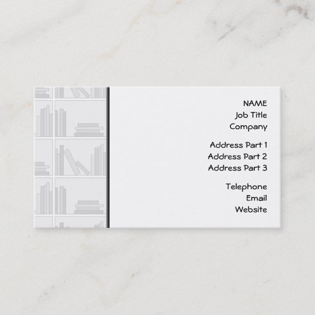 Pale Grey Books on Shelf. Business Card (Front)