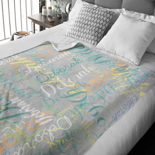 pale grey fleeceblanket with her name fleece blanket (Creator Uploaded)