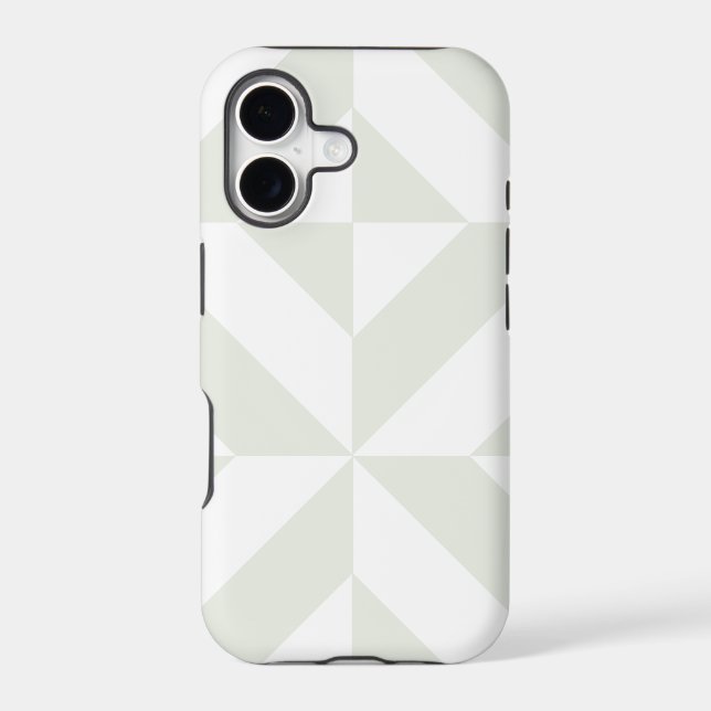 Pale Grey Geometric Deco Cube Pattern (Back)