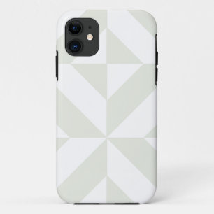 Pale Grey Geometric Deco Cube Pattern iPhone 11 Case