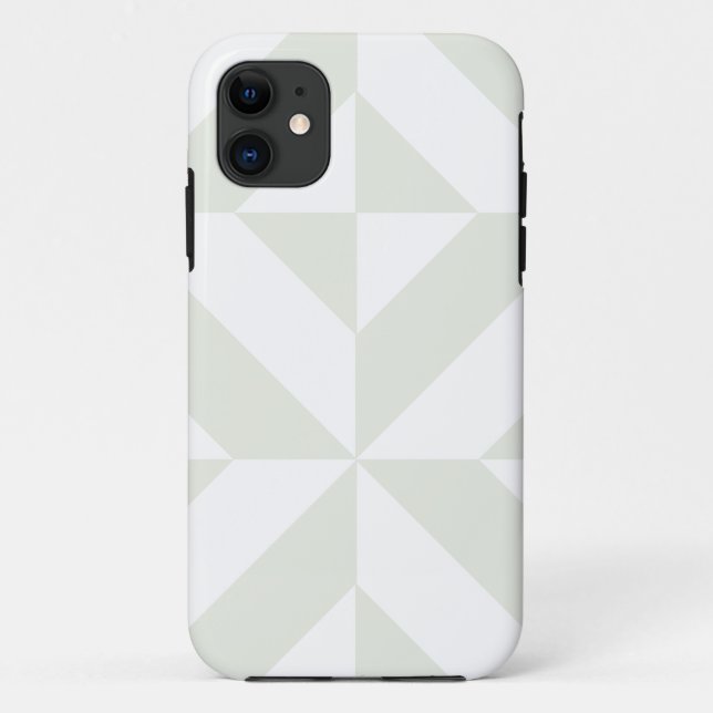 Pale Grey Geometric Deco Cube Pattern Case-Mate iPhone Case (Back)