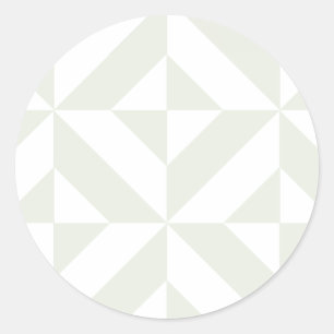 Pale Grey Geometric Deco Cube Pattern Classic Round Sticker