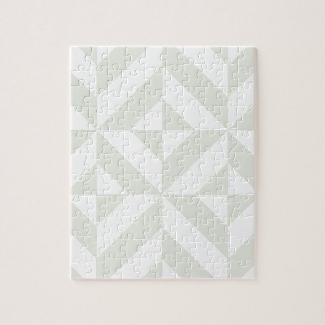 Pale Grey Geometric Deco Cube Pattern Jigsaw Puzzle (Vertical)