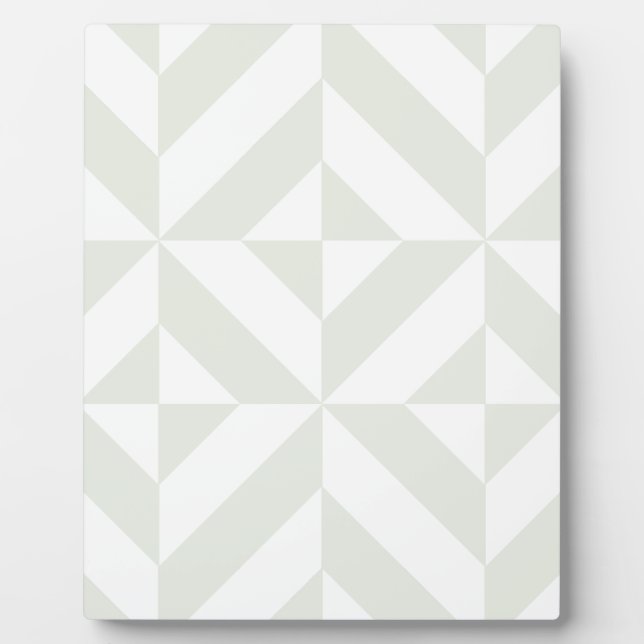 Pale Grey Geometric Deco Cube Pattern Plaque (Front)