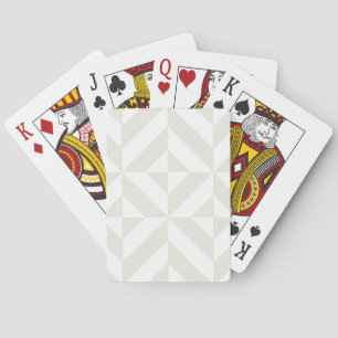 Pale Grey Geometric Deco Cube Pattern Playing Cards