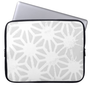 Pale grey geometric pattern laptop sleeve