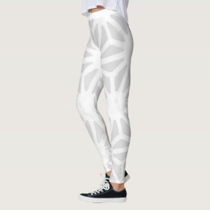 Pale grey geometric pattern leggings