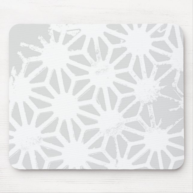 Pale grey geometric pattern mouse mat (Front)