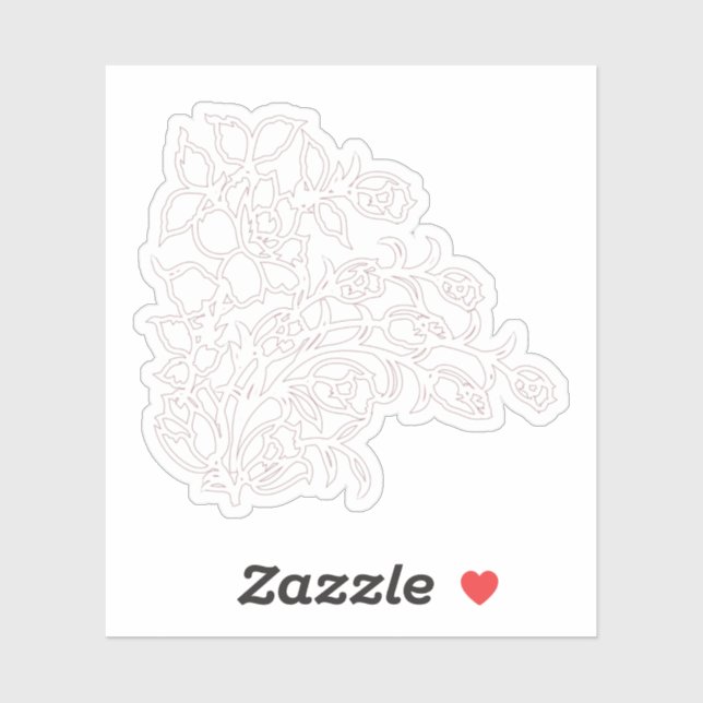 Pale Grey, Milk White, floral design (Sheet)